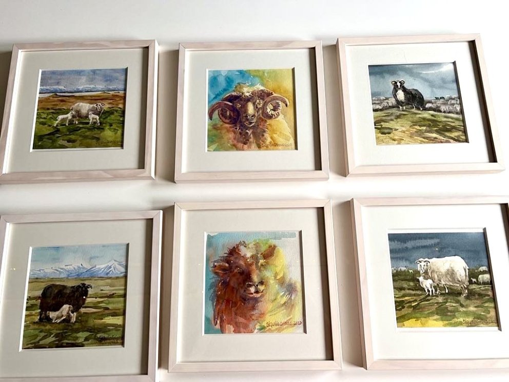 Nokkrar myndir sem eru á sýningunni.